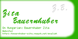 zita bauernhuber business card